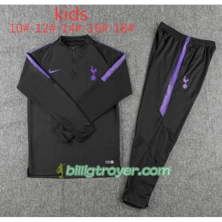 Tottenham Hotspur Barn Trenings Collegegenser Set Svart 2018/19